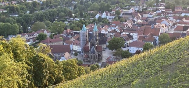 Blick auf Freyburg und die Kirche St. Marien